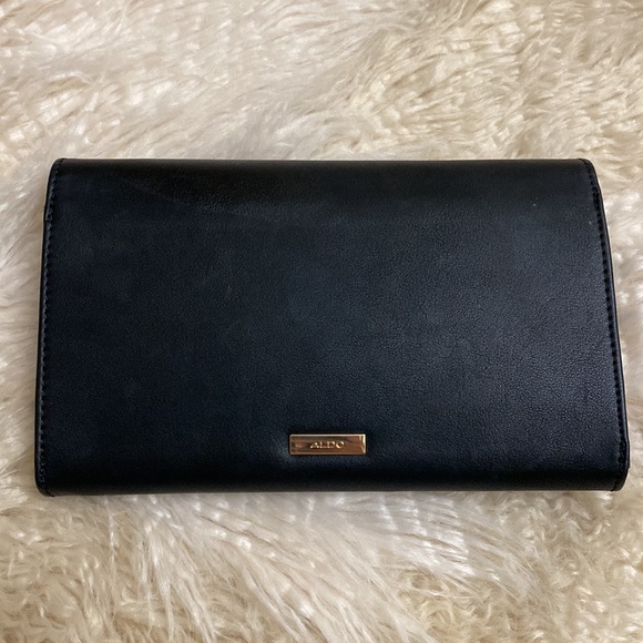 New Aldo Black Sequin Clutch Wallet - Picture 4 of 4